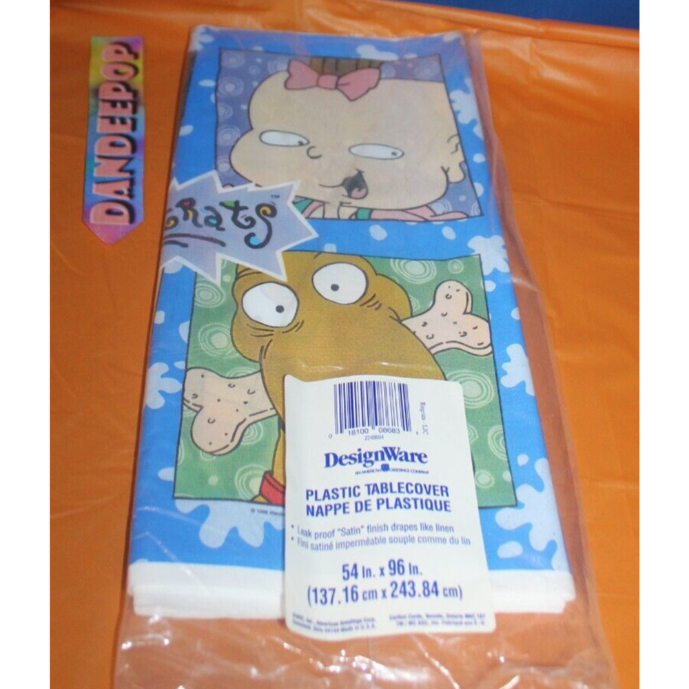 DesignWare American Greetings Rugrats Plastic Tablecover 54 x 96" 1998 Viacom
